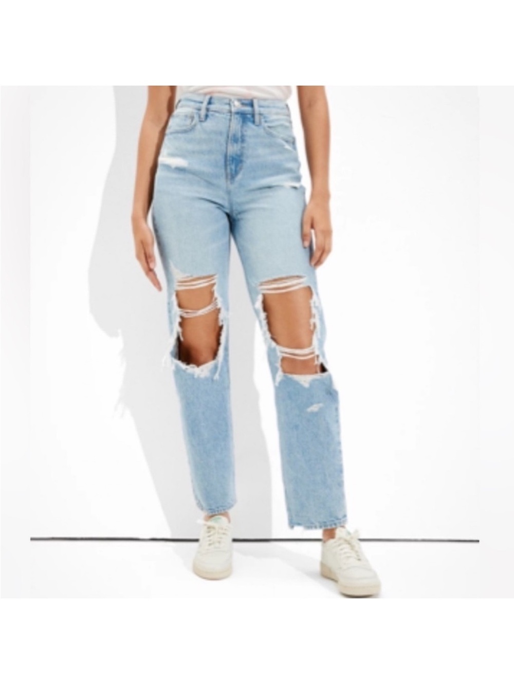 American Eagle Outfitters highest rise 90s boyfriend Distressed Jeans